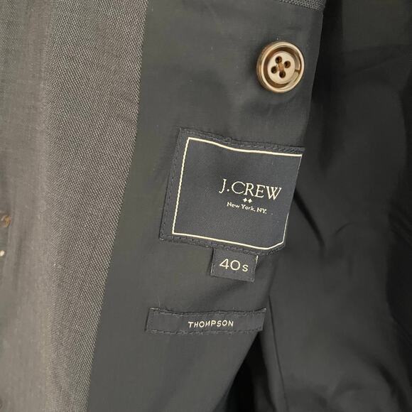 J. Crew Thompson Wool Sport Coat Men Size 40S Blue 2 Button Blazer Classic Retro - Picture 6 of 10